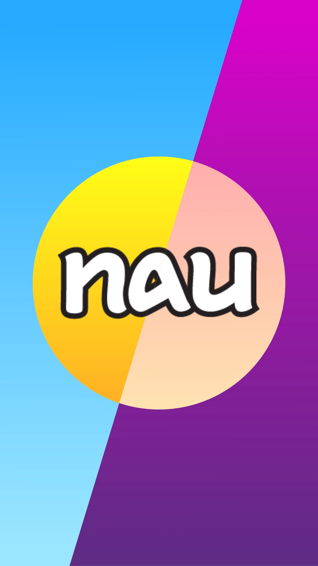 Nau logo with split colour background